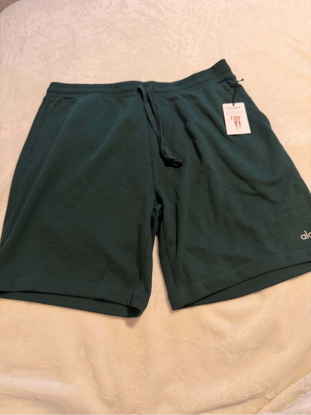 ALO Yoga Men's Deep Teal Athletic Drawstring Shorts - Picture 9 of 9